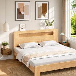 Floating Nightstand Set - Brown Wall-mounted Bedroom Cabinets
