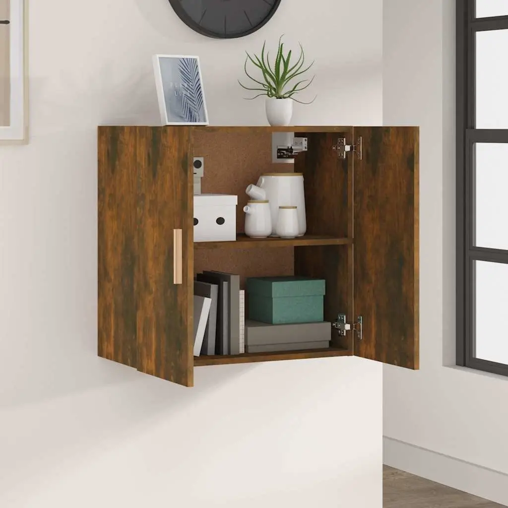 Wall Cabinet Smoked Oak 60x30x60 cm Storage Floating Hanging Living Room