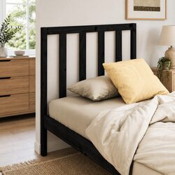 Solid Wood Pine Bed Headboard Black 96cm Bedroom Furniture Stylish Design