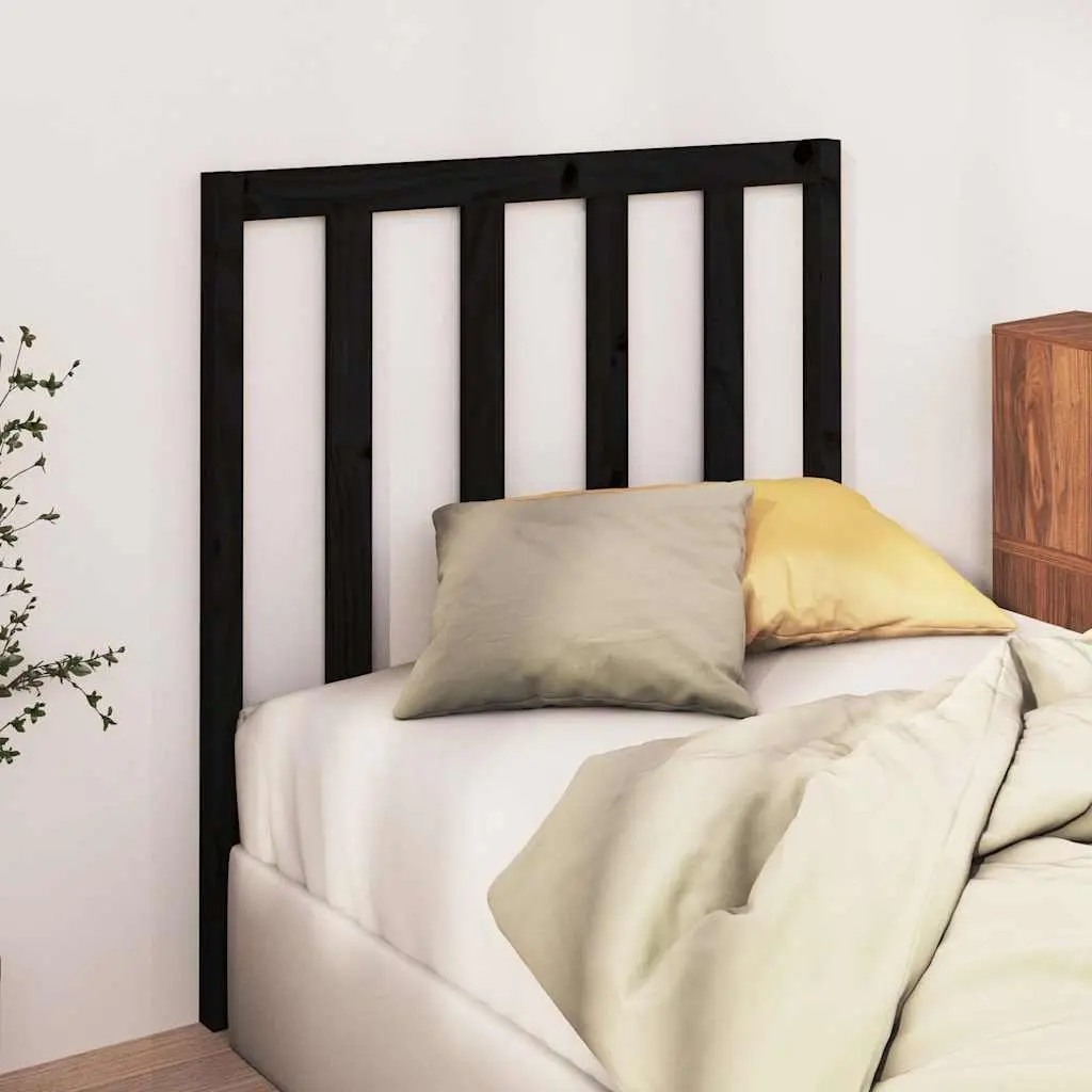 Black Solid Pine Bed Headboard 96cm Rustic Style Bedroom Furniture