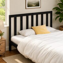 141cm Black Bed Headboard Made of Solid Pine Wood