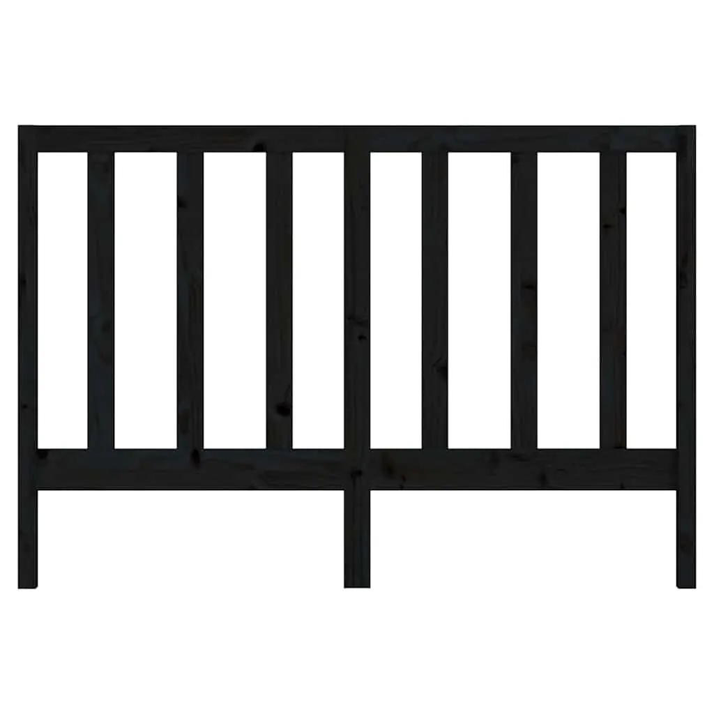 Wooden Bed Headboard Black 141cm Solid Pine Wood Suitable for Bedroom Interiors