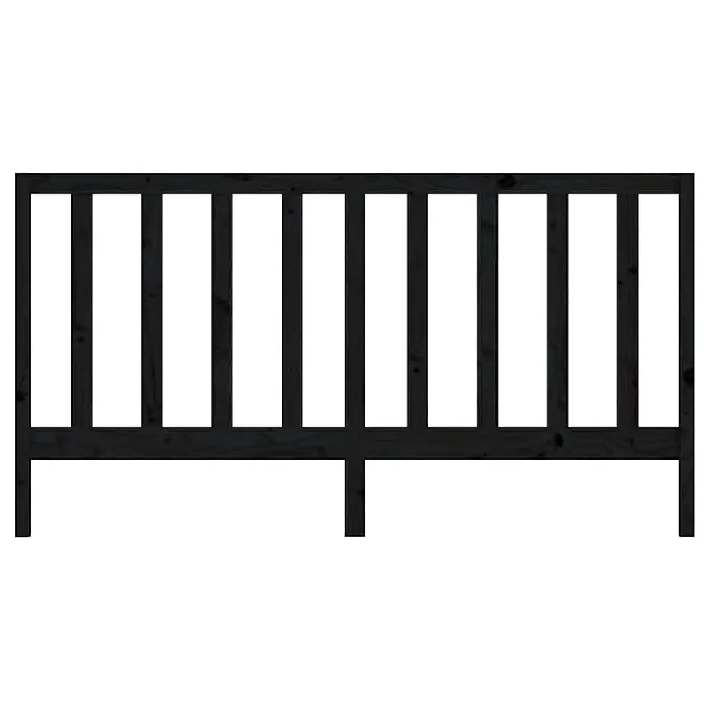 Solid Wood Pine Bed Headboard Black 186cm Bedroom Furniture Decor Panel