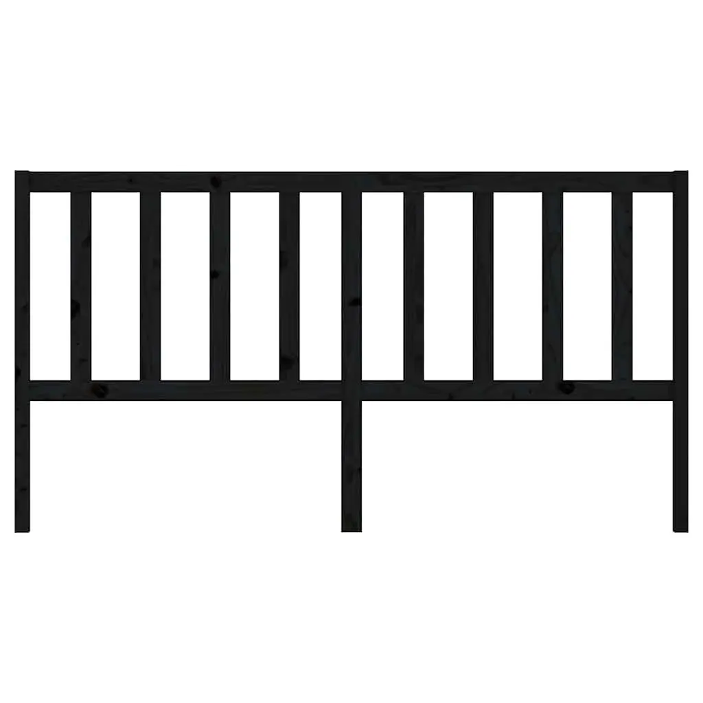 Bed Headboard Black 186cm Solid Pine Wood Back Support