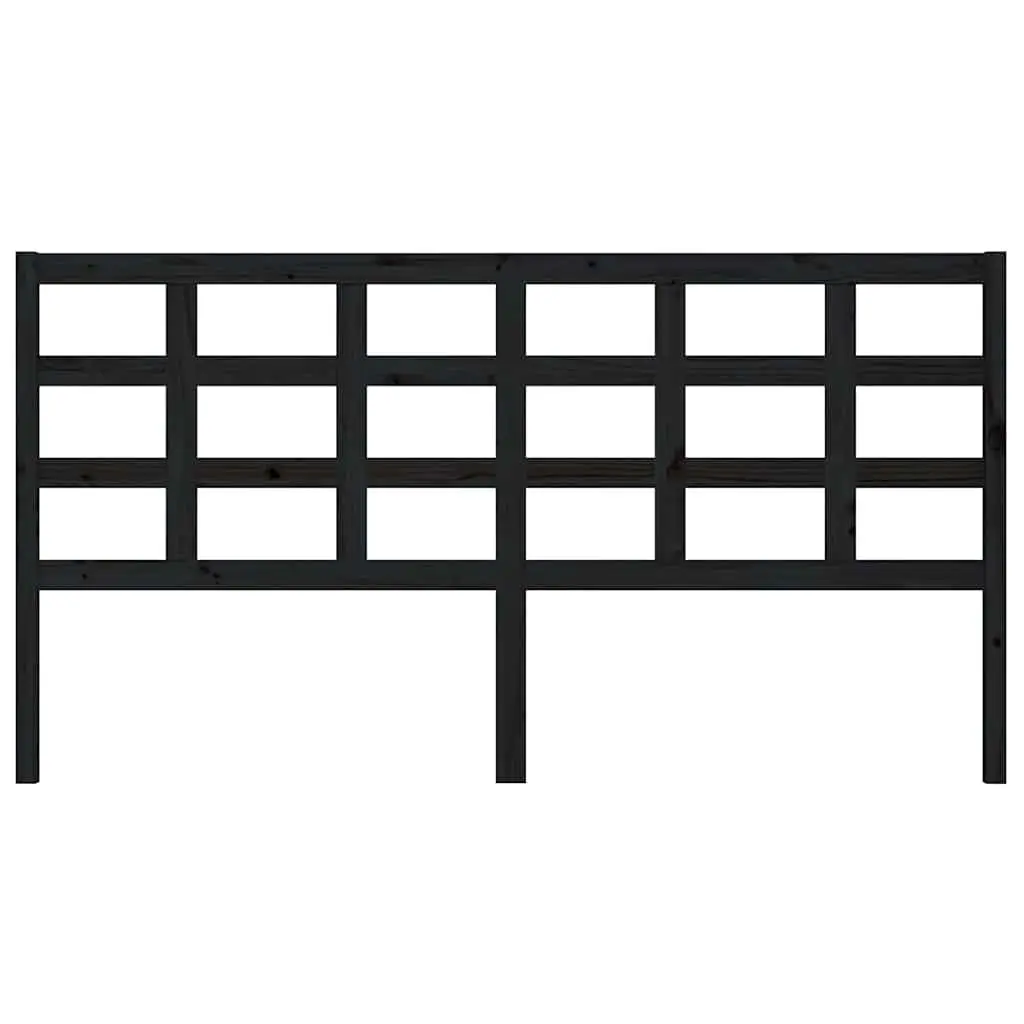 Solid Pine Wood Black Headboard
