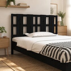 Confidently Crafted Black Bed Headboard - 140.5 cm