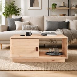 Coffee Table 80x50x35.5 cm with Storage Compartments Modern Living Room