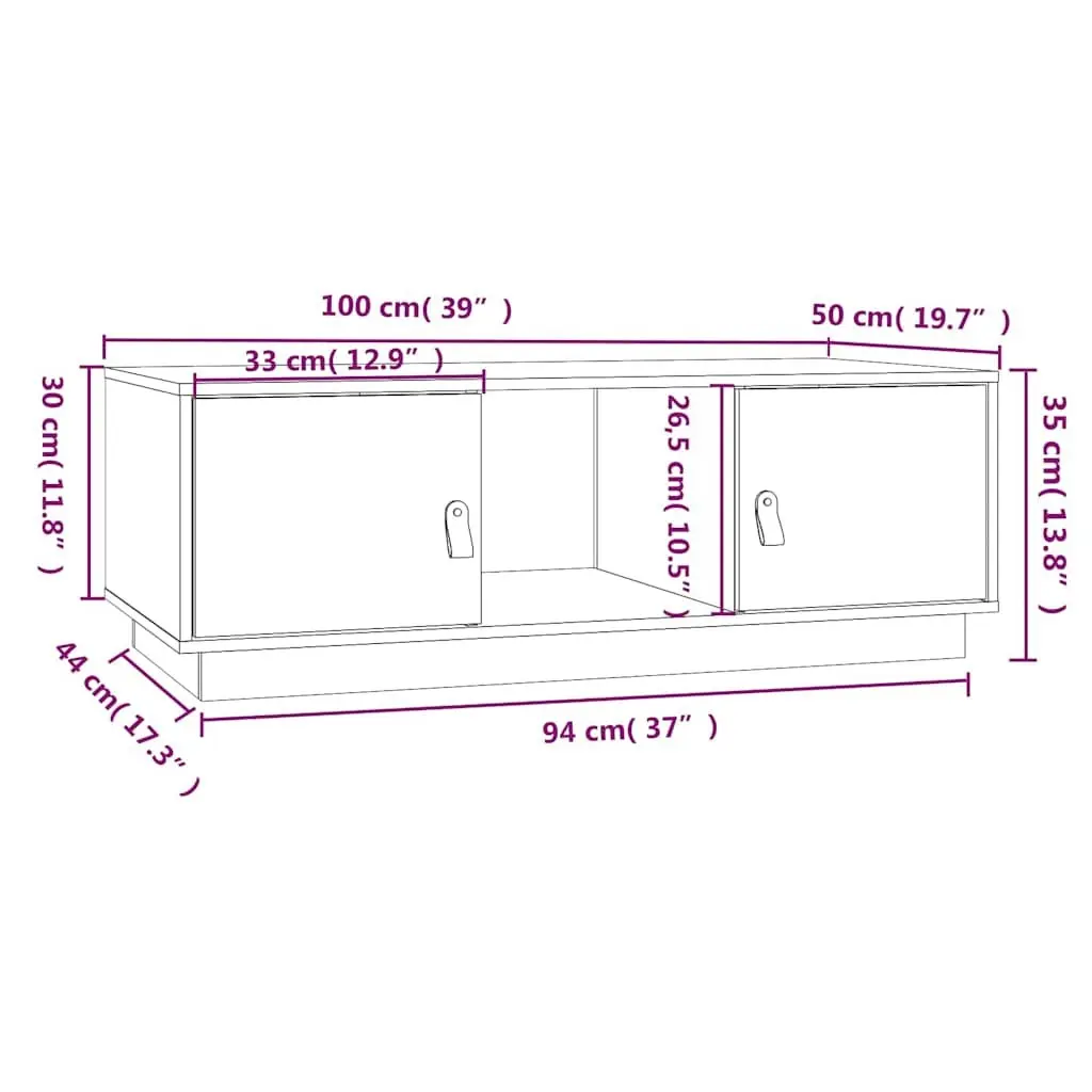 Coffee Table Brown 100x50x35 cm with Storage Compartments