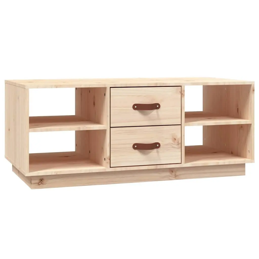 Coffee Table Brown 100x50x41 cm Solid Wood with Storage Drawers and Shelves