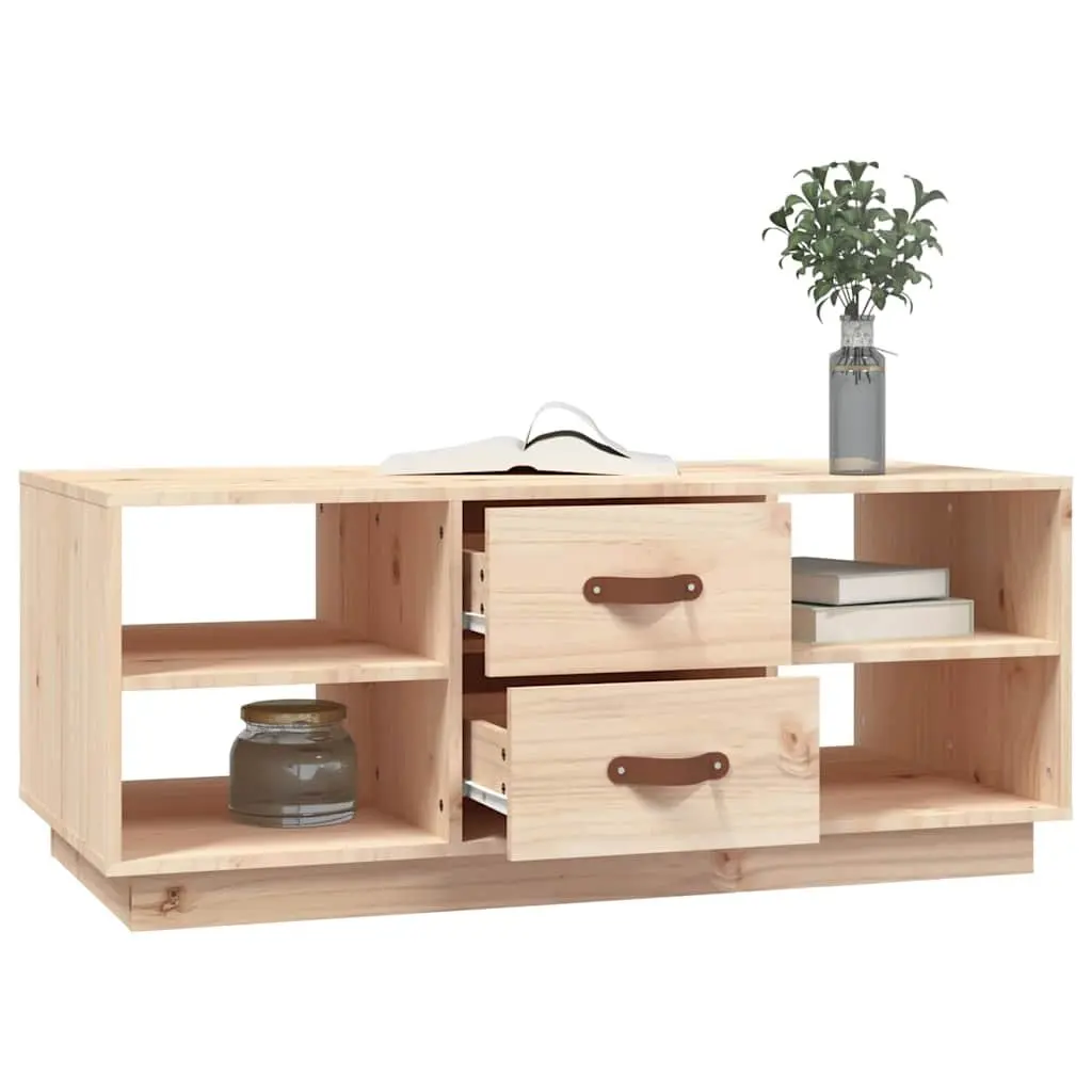 Coffee Table Brown 100x50x41 cm Solid Wood with Storage Drawers and Shelves