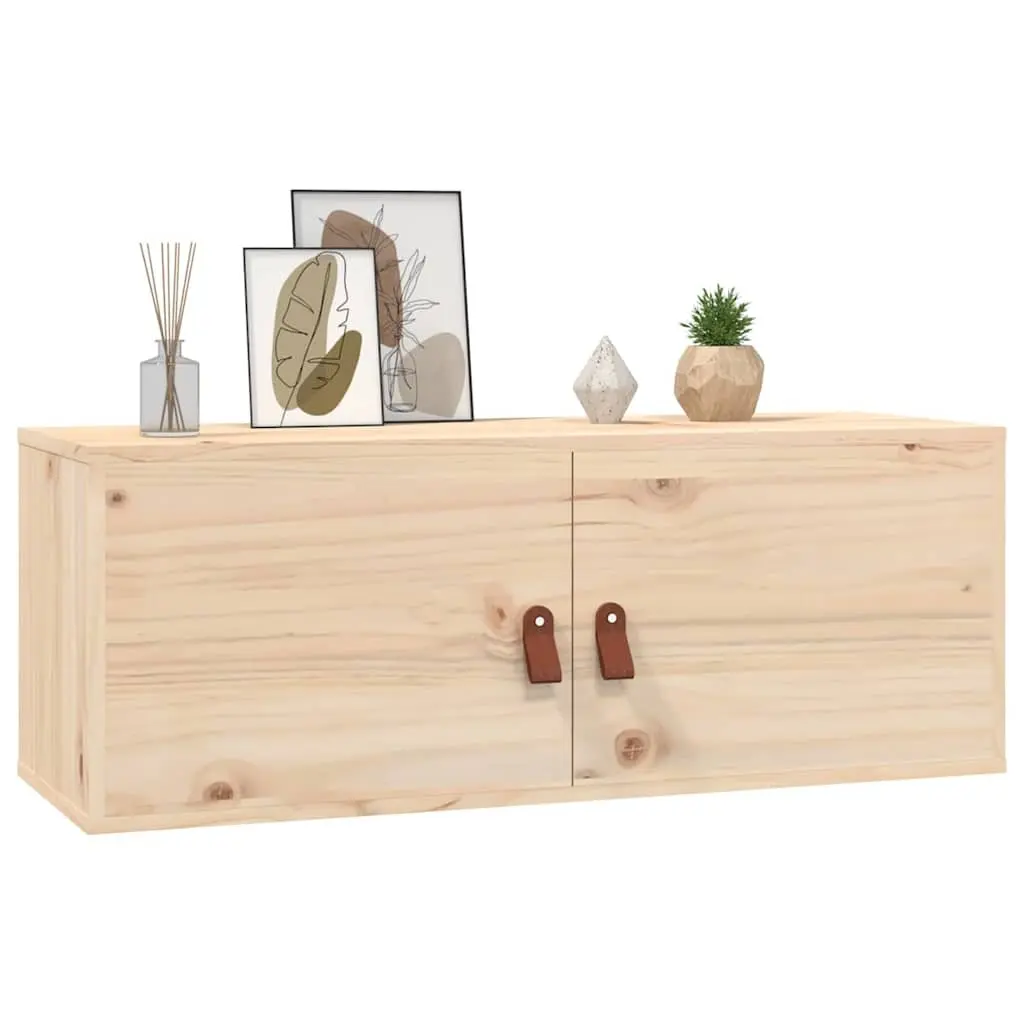 Wall Mounted Storage Cabinet Brown Solid Pine Wood 80x30x30 cm Space Saving Organizer