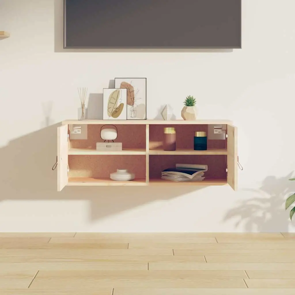 Wall Mounted Storage Cabinet Brown Solid Pine Wood 80x30x30 cm Space Saving Organizer