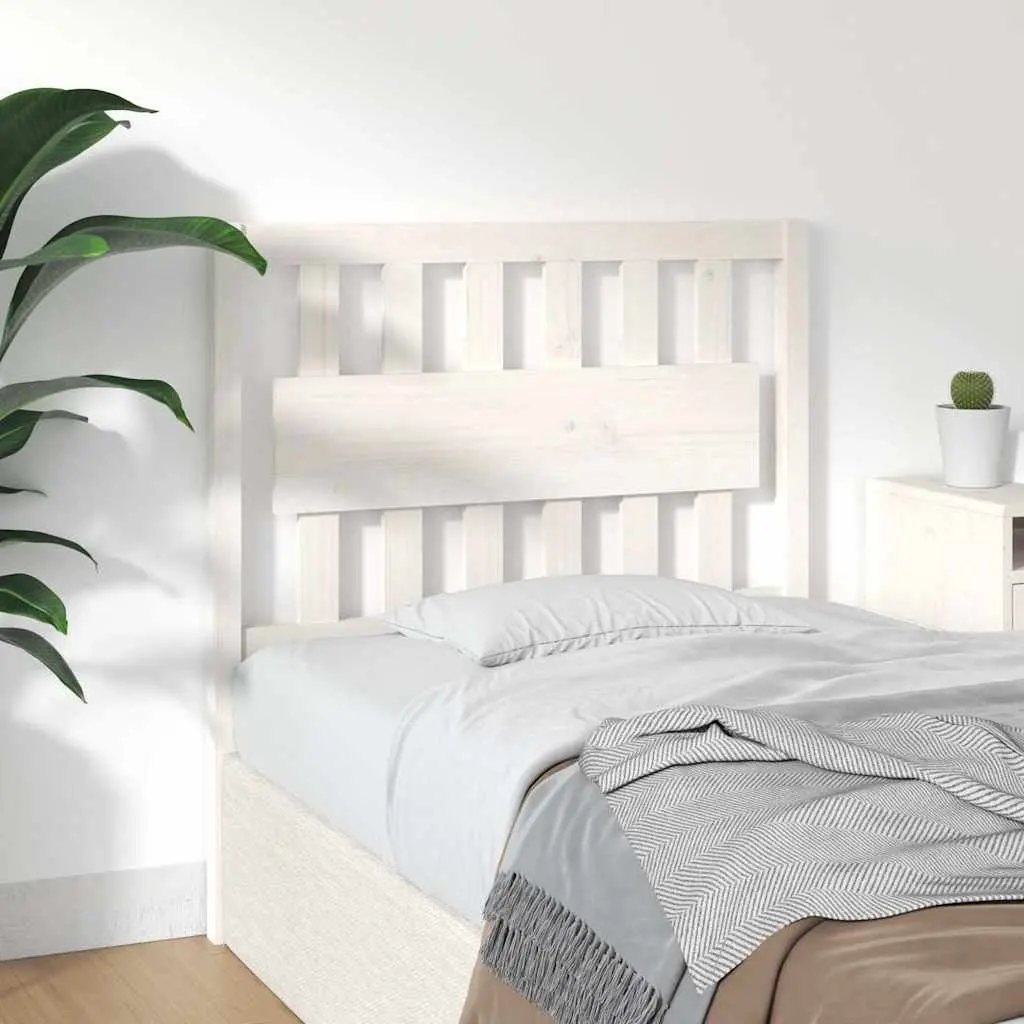 Bed Headboard 95.5 cm White Solid Pine Wood Rustic Bedroom Furniture