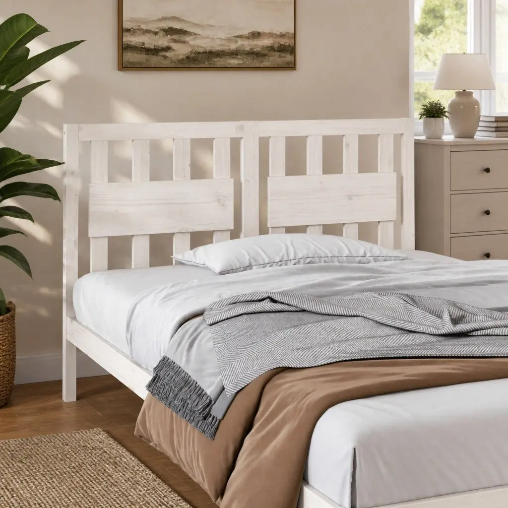 140.5cm Pine Wood Headboard in White