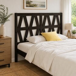 156cm Slatted Black Bed Headboard for Style