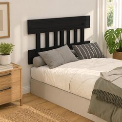 Bed Headboard Black 138.5 cm Solid Pine Wood Bedroom Bed Frame Panel