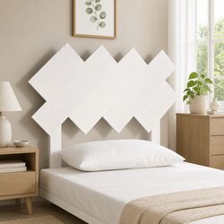 Bed Headboard White 92cm Single Solid Pine Wood Bedroom Furniture