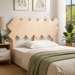Bed Headboard 132 cm Solid Pine Wood Brown Bedroom Furniture Rustic Design