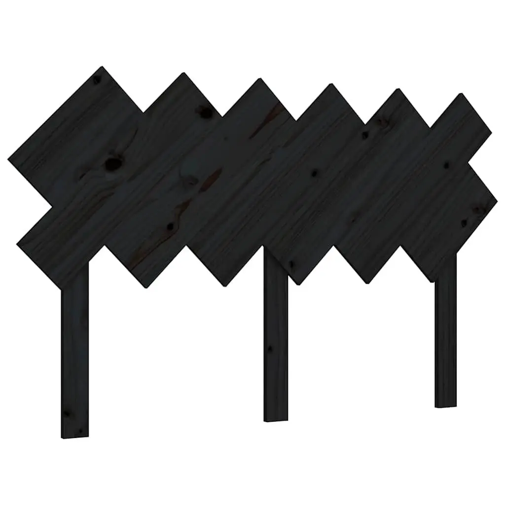Bed Headboard Black 132cm Solid Wood Pine Rustic Bedroom Furniture Support