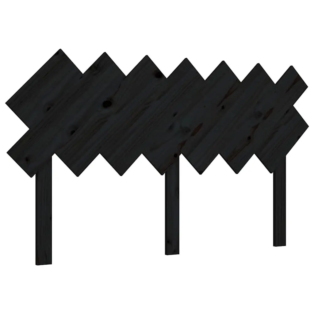 Bed Headboard Black 151.5 cm Solid Pine Wood Bedroom Furniture Rustic Headboard