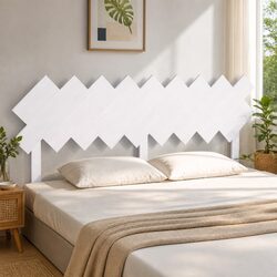 Bed Headboard White 178cm Solid Pine Wood Bedroom Furniture Rustic Design