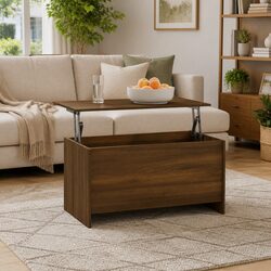 Brown Oak Coffee Table with Lift Top - Perfect for You