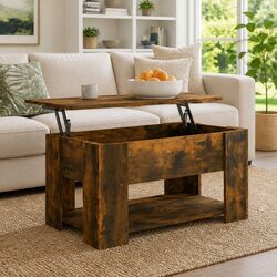 Concise Lift-Top Coffee Table with Storage Solution