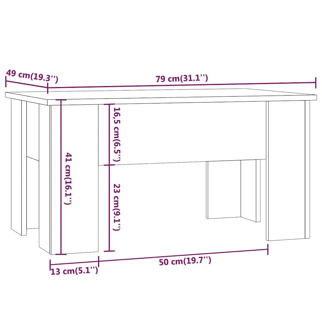 Coffee Table Lift Top Engineered Wood Storage Compartment Modern Living Room