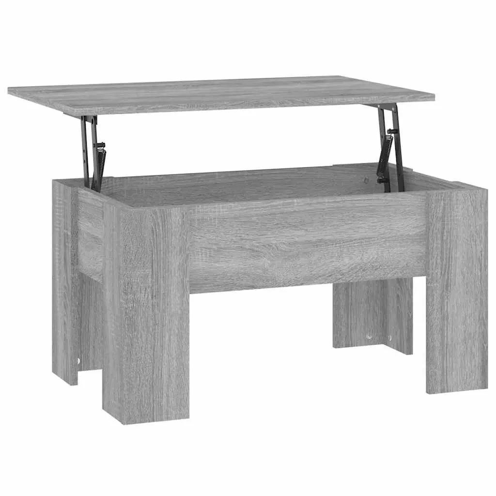 Coffee Table Grey Lift-Top Storage Compartment Multi-Purpose Work Desk
