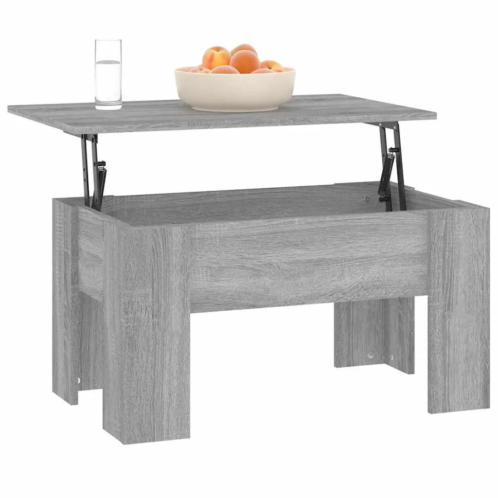 Coffee Table Grey Lift-Top Storage Compartment Multi-Purpose Work Desk