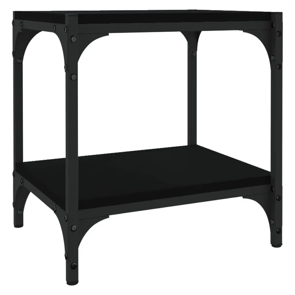 TV Cabinet Black 40x33x41 cm Industrial Style Storage Unit with Shelves