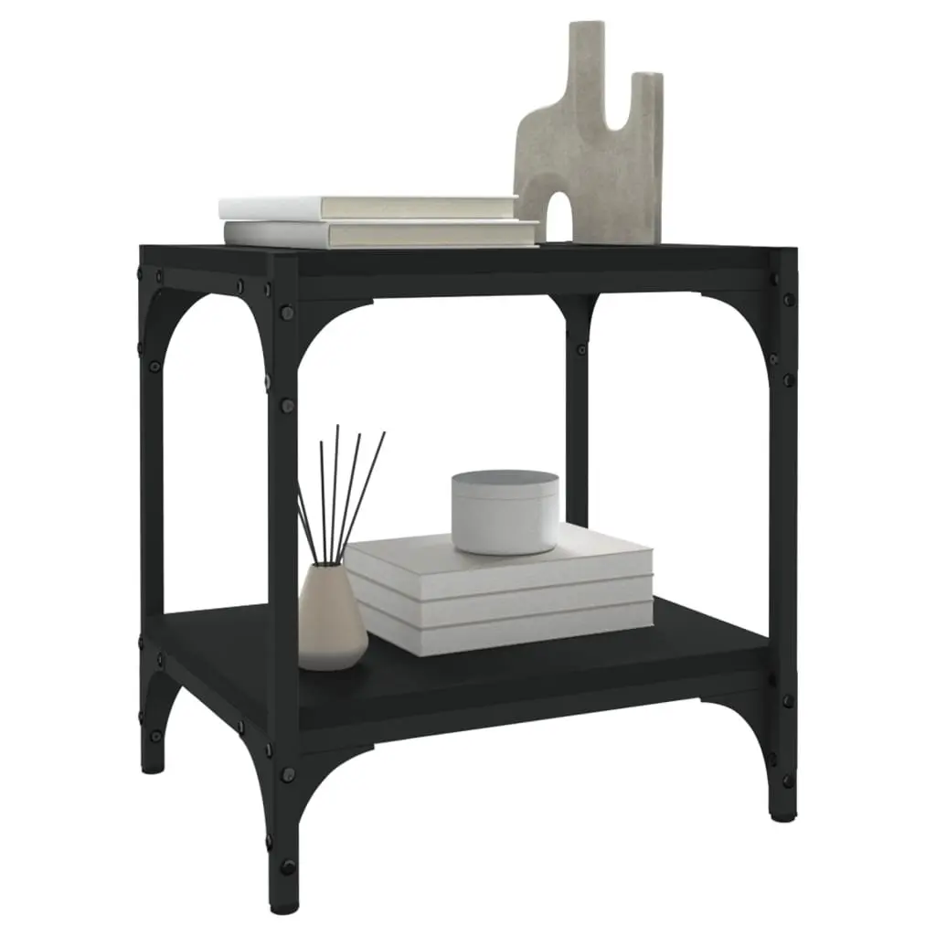 TV Cabinet Black 40x33x41 cm Industrial Style Storage Unit with Shelves
