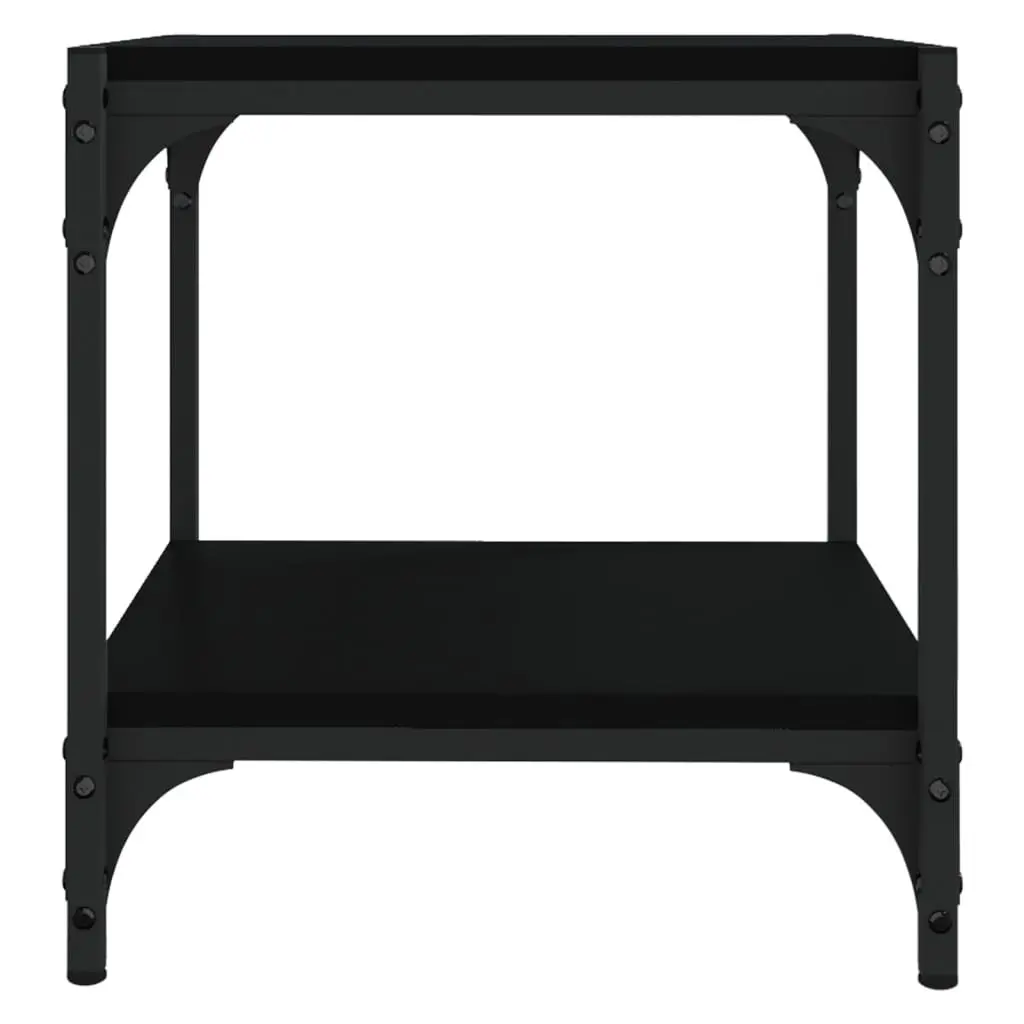 TV Cabinet Black 40x33x41 cm Industrial Style Storage Unit with Shelves