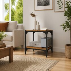 Compact Brown TV Cabinet: 2 Shelves for All Your Needs