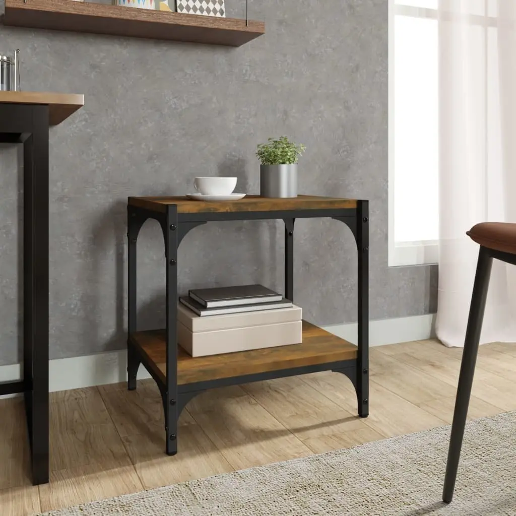 TV Cabinet with 2 Shelves Living Room Storage Unit Brown Industrial Style