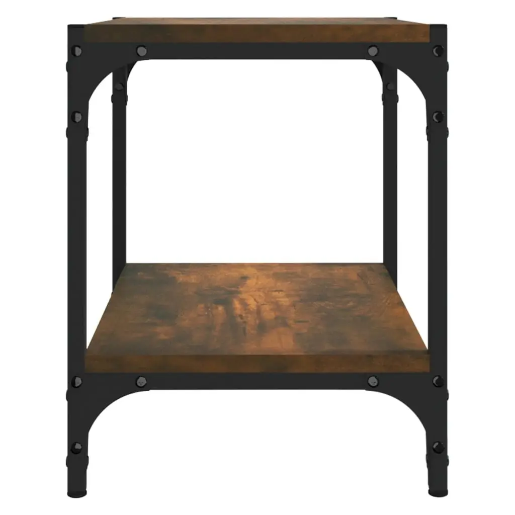 TV Cabinet with 2 Shelves Living Room Storage Unit Brown Industrial Style