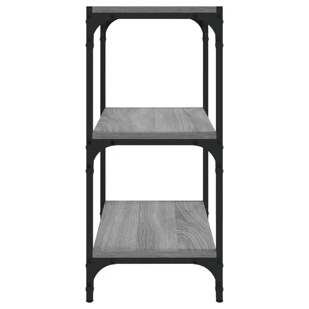 Book Cabinet Storage Shelves Grey Industrial Style 40x33x70.5 cm Engineered Wood Steel Frame