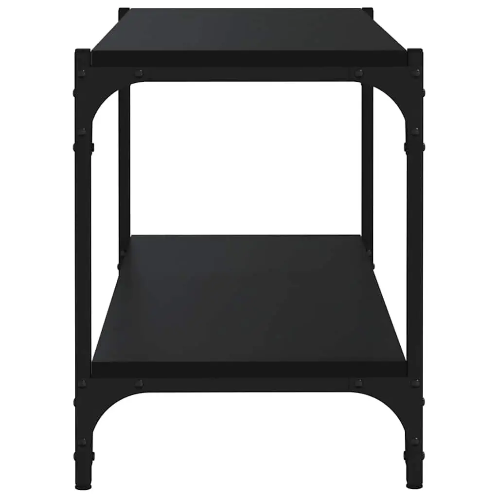 TV Cabinet Black 80x33x41 cm Industrial Style Media Storage Unit