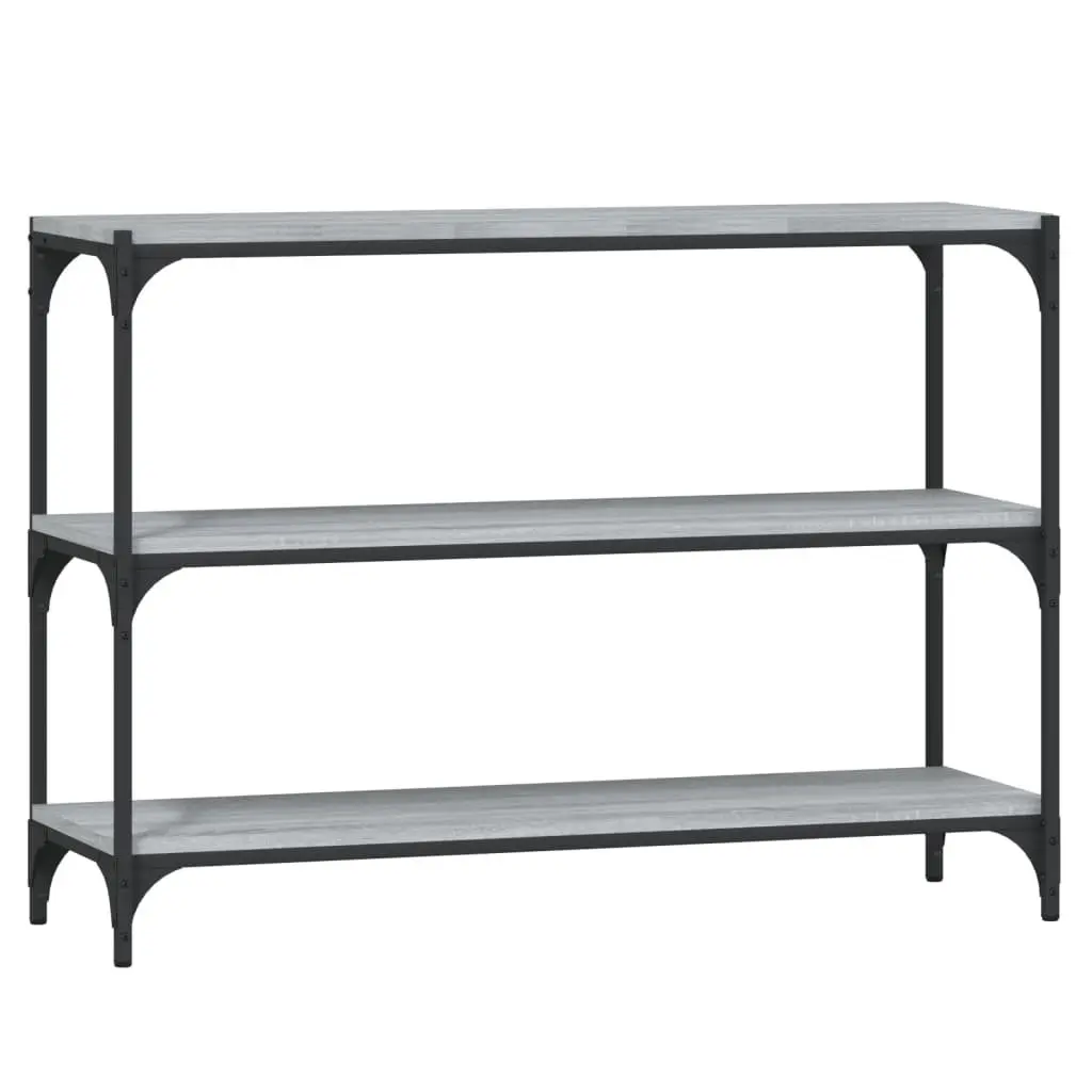 Book Cabinet Grey 100x33x70.5cm Storage Shelving Unit Industrial Style 3 Shelves