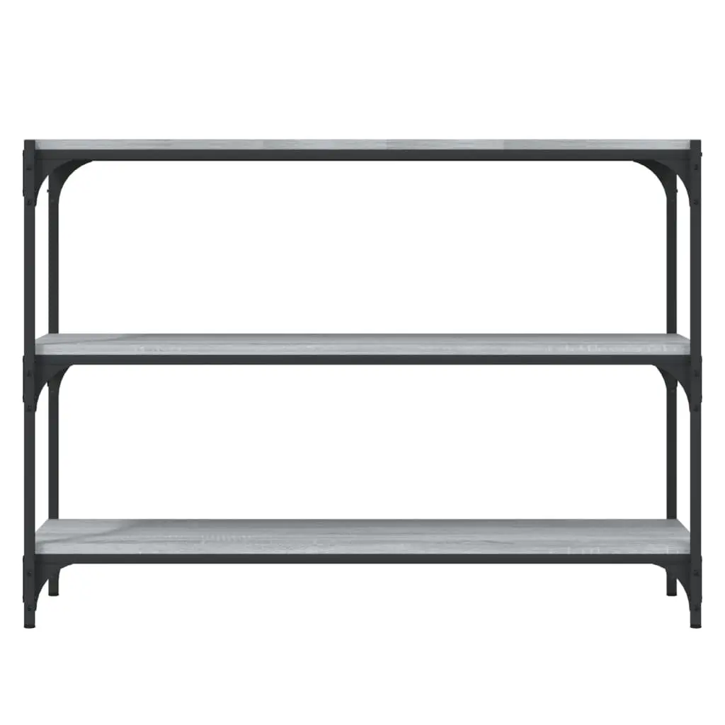 Book Cabinet Grey 100x33x70.5cm Storage Shelving Unit Industrial Style 3 Shelves