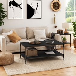 Compact and Robust Black Coffee Table for Any Space