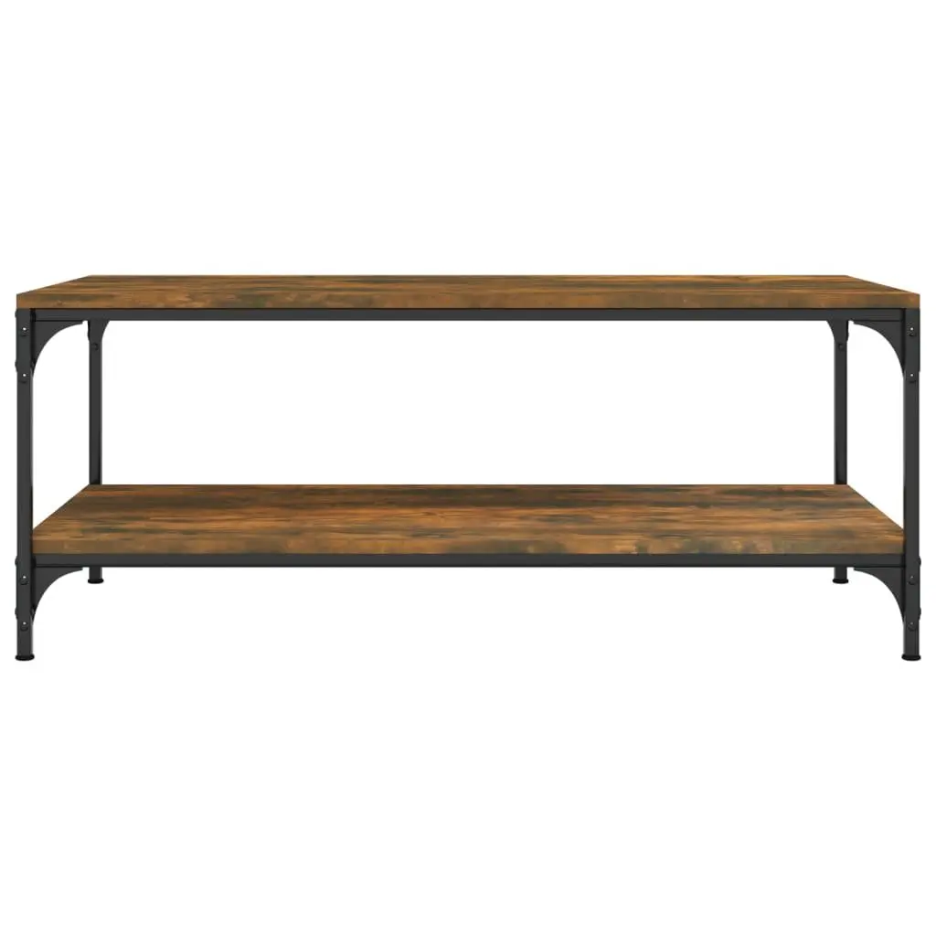 Coffee Table Brown Engineered Wood Steel Frame Storage Living Room