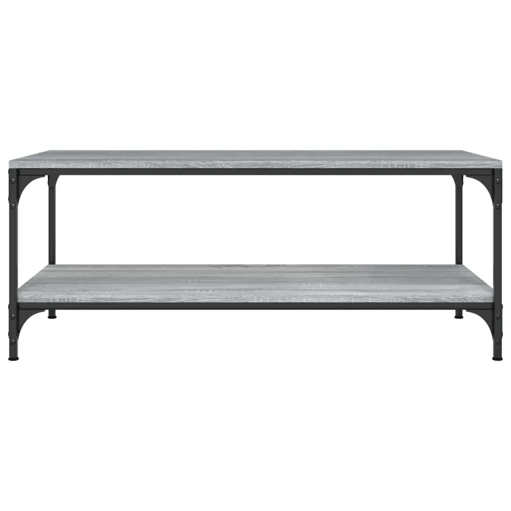 Coffee Table Grey Sonoma 100x50x40 cm Engineered Wood Steel Frame Storage