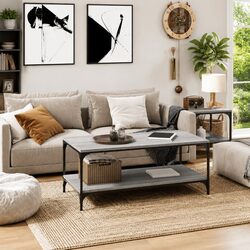 Grey Sonoma Coffee Table with Storage 80x50x40 cm