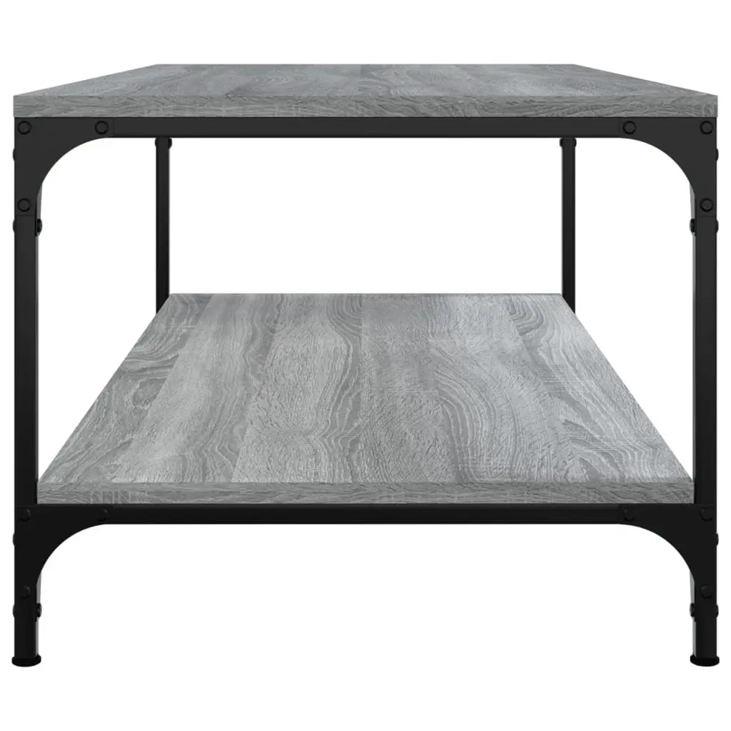 Coffee Table Grey Sonoma 80x50x40 cm Engineered Wood Steel Frame Storage Accent Table