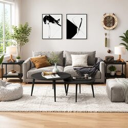 Compact Black Side Tables – Set of 2