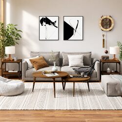 Brown Oak Industrial Side Tables 2 pcs 40x40x40 cm