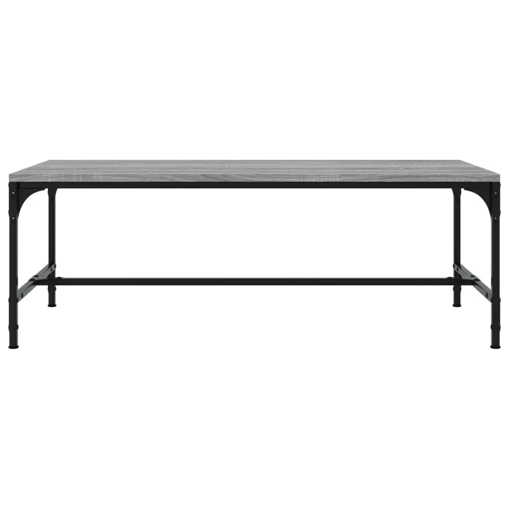 Coffee Table Grey 100x50x35cm Sturdy Top with Steel Frame