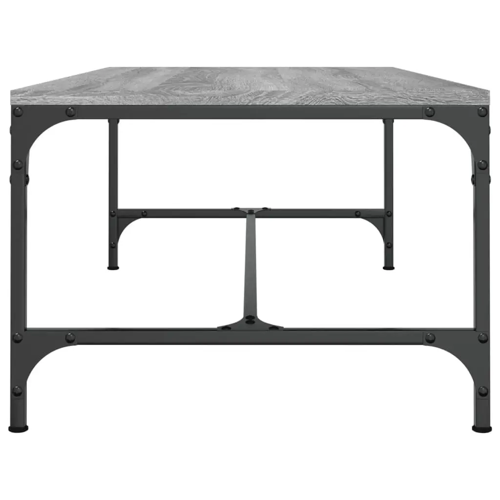 Coffee Table Grey 100x50x35cm Sturdy Top with Steel Frame
