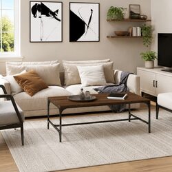 Compact Brown Oak Coffee Table 80x50x35 cm: Functional Style